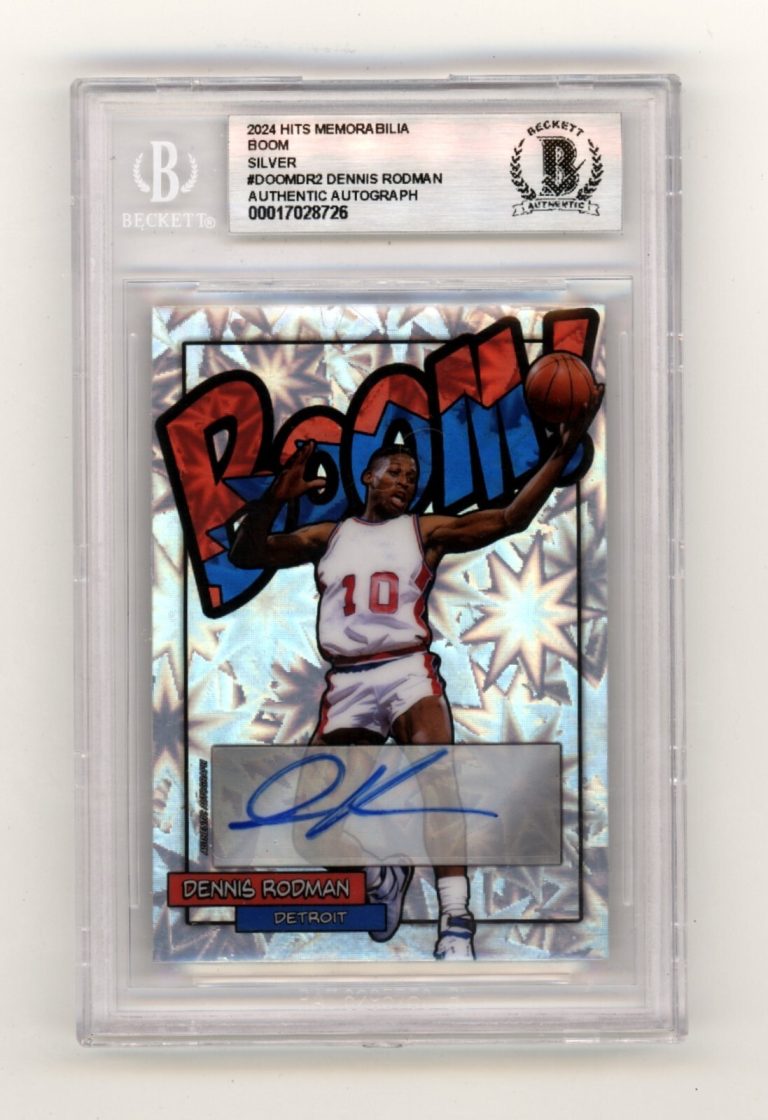 Dennis Rodman 2024 Hits Memorabilia BOOM Silver Signed BGS BAS Auto Pistons