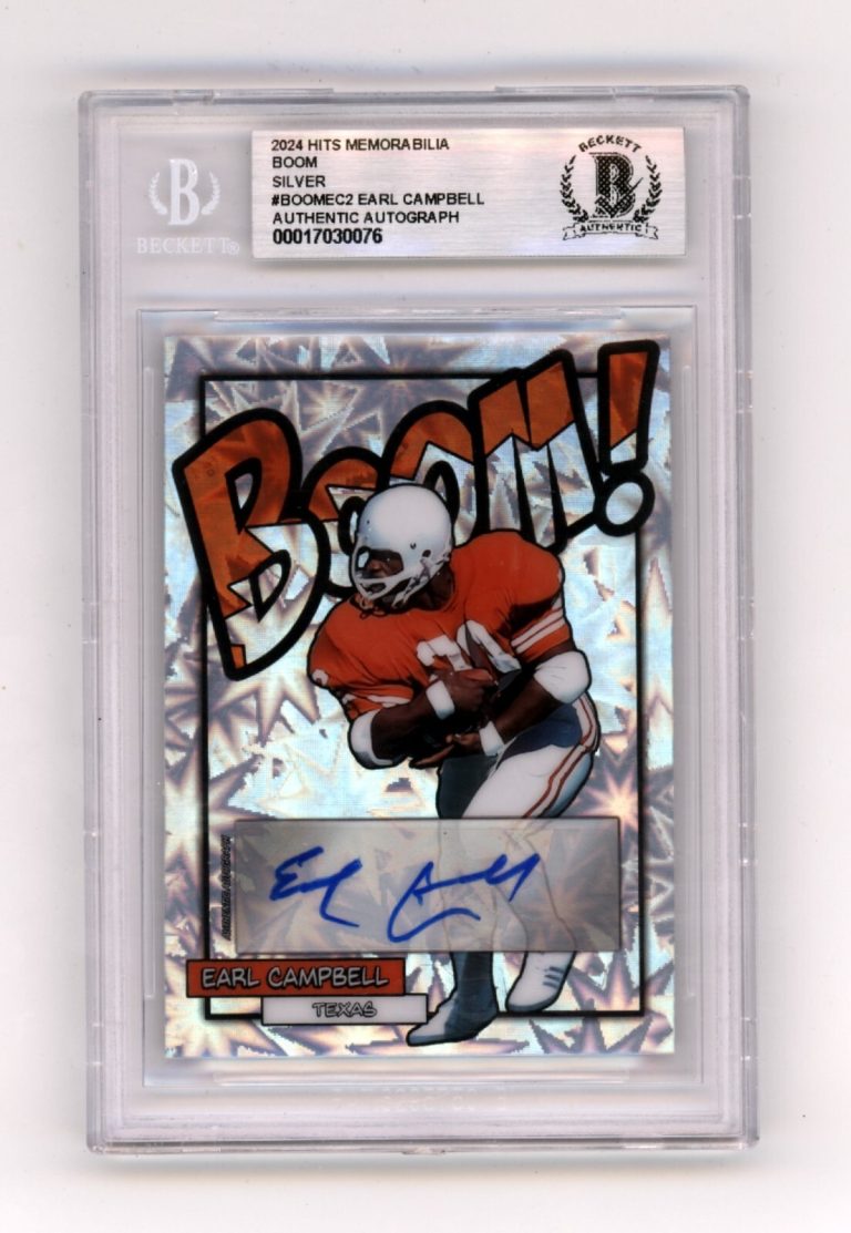Earl Campbell 2024 Hits Memorabilia BOOM Silver Signed BGS BAS Auto Texas