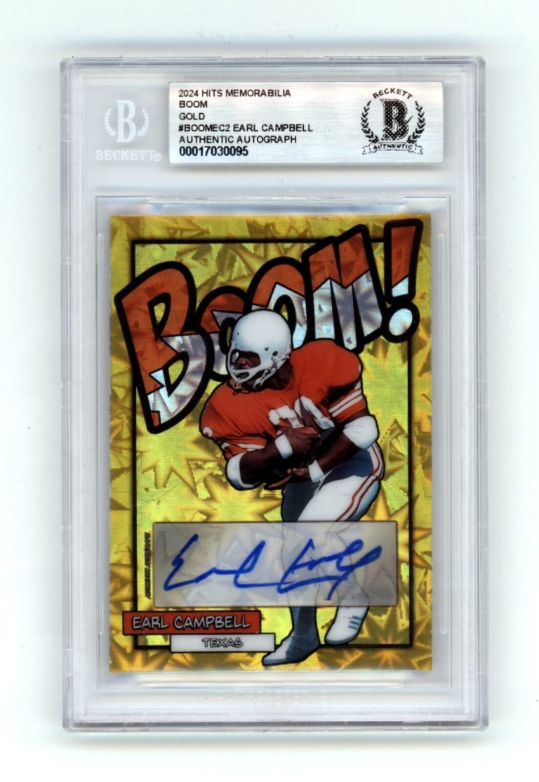 Earl Campbell 2024 Hits Memorabilia BOOM Gold #/10 Signed BGS BAS Auto Texas