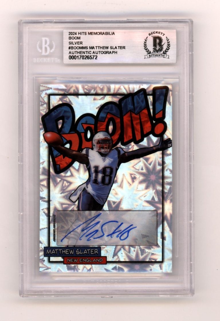 Matthew Slater 2024 Hits Memorabilia BOOM Silver Signed BGS BAS Auto Patriots