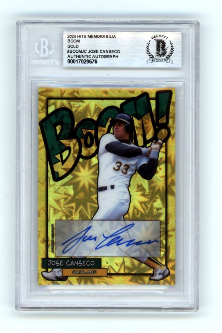 Jose Canseco 2024 Hits Memorabilia BOOM Gold #/10 Signed BGS BAS Auto Athletics