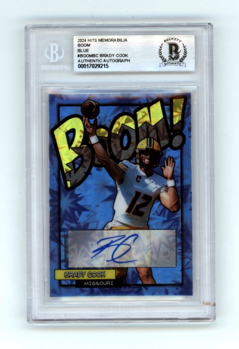 Brady Cook 2024 Hits Memorabilia BOOM Blue #/5 Signed BGS BAS Auto Missouri