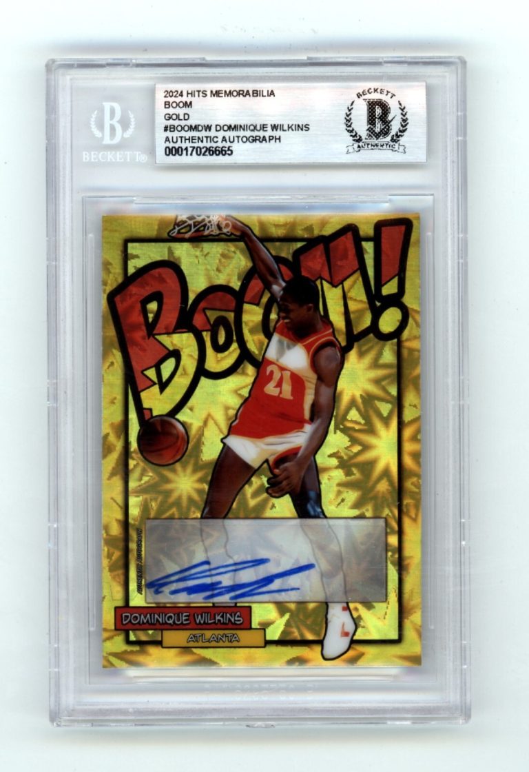 Dominique Wilkins 2024 Hits Memorabilia BOOM Gold #/10 Signed BGS BAS Auto Hawks