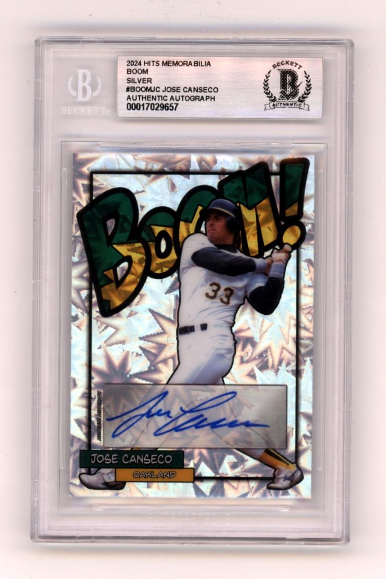 Jose Canseco 2024 Hits Memorabilia BOOM Silver Signed BGS BAS Auto Athletics