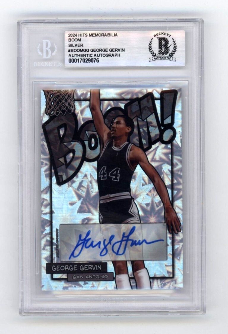 George Gervin 2024 Hits Memorabilia BOOM Silver Signed BGS BAS Auto Spurs