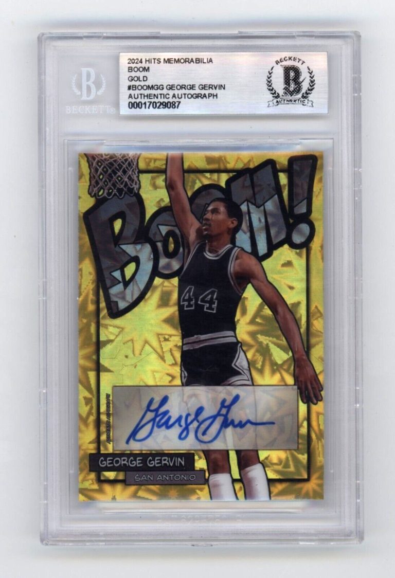 George Gervin 2024 Hits Memorabilia BOOM Gold #/10 Signed BGS BAS Auto Spurs