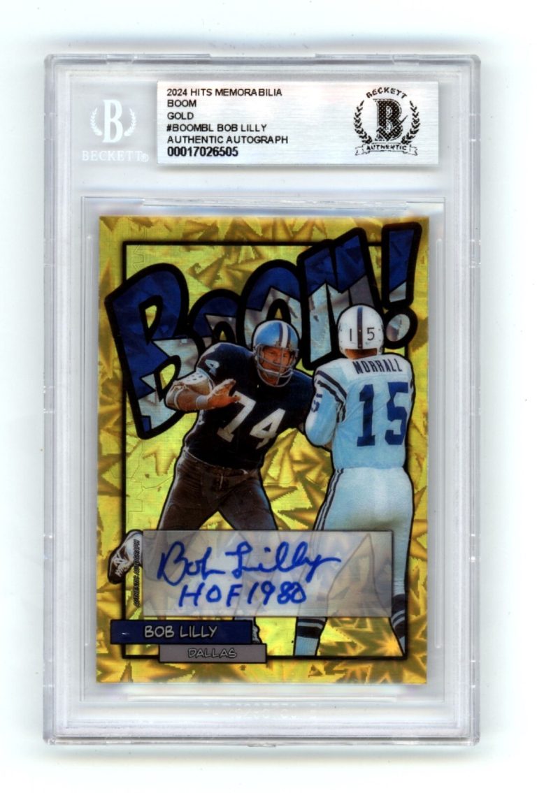 Bob Lilly 2024 Hits Memorabilia BOOM Gold #/10 Signed BGS BAS Auto HOF 1980 Insc