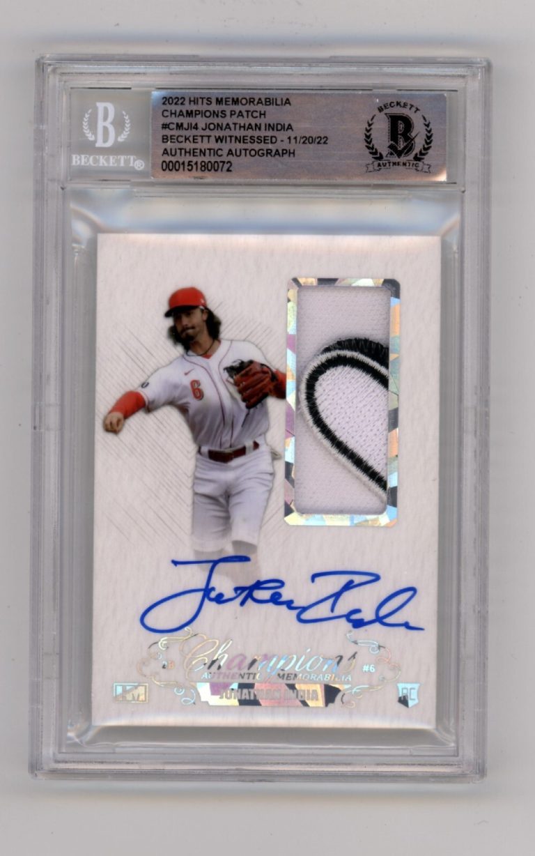 Jonathan India 2021 Hits Memorabilia Champions Ice Patch Auto RC #6/6 BGS