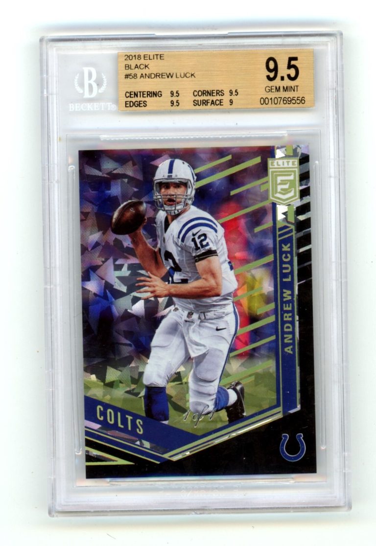 Andrew Luck 2018 Donruss Elite #58 Black Parallel #1/1 One of One BGS 9.5 Colts