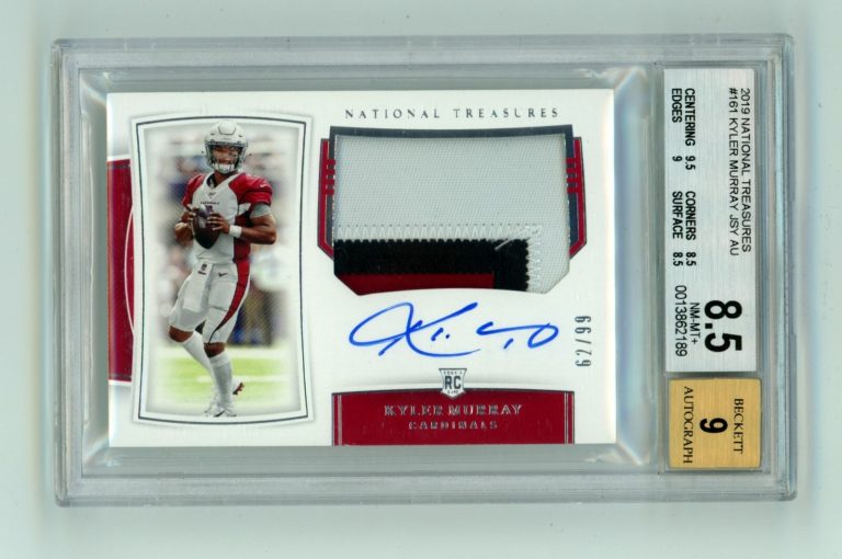 Kyler Murray 2019 Panini National Treasures 161 RPA Patch Auto RC #/99 BGS 8.5 9