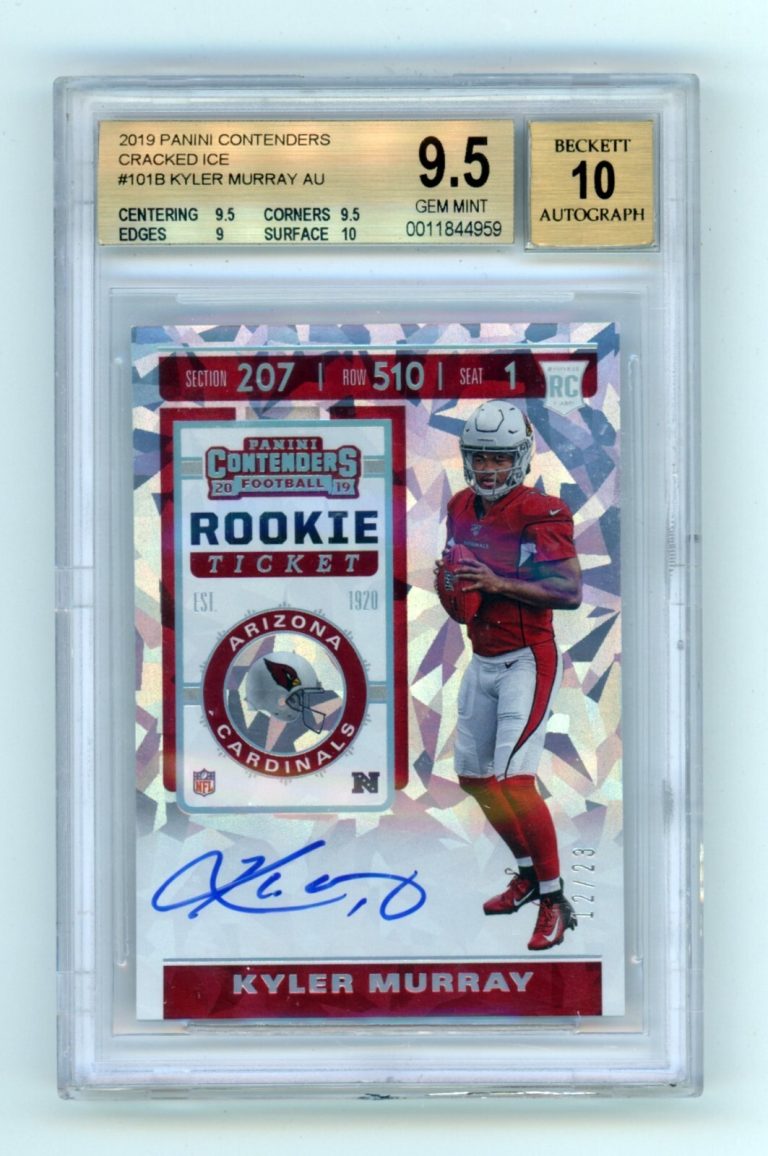 Kyler Murray 2019 Contenders Rookie Ticket Cracked Ice Auto RC #12/23 BGS 9.5 10