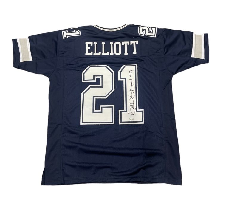 Ezekiel Elliott Signed Dallas Cowboys Custom Jersey Beckett Witness BAS COA