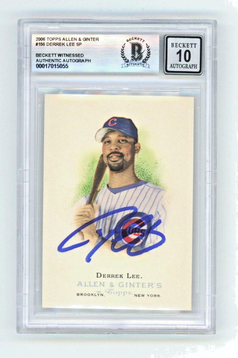 Derrek Lee 2006 Topps Allen & Ginter #156 Signed Beckett Wit BAS BGS 10 Auto