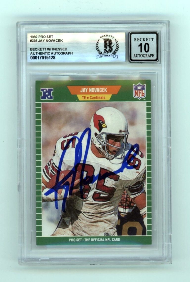 Jay Novacek 1989 Pro Set #335 Signed Rookie RC Beckett Witt BGS 10 Auto Cowboys