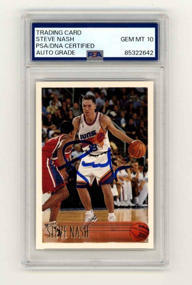 Steve Nash 1996-97 Topps #182 Rookie RC Signed PSA 10 Auto Phoenix Suns HOF