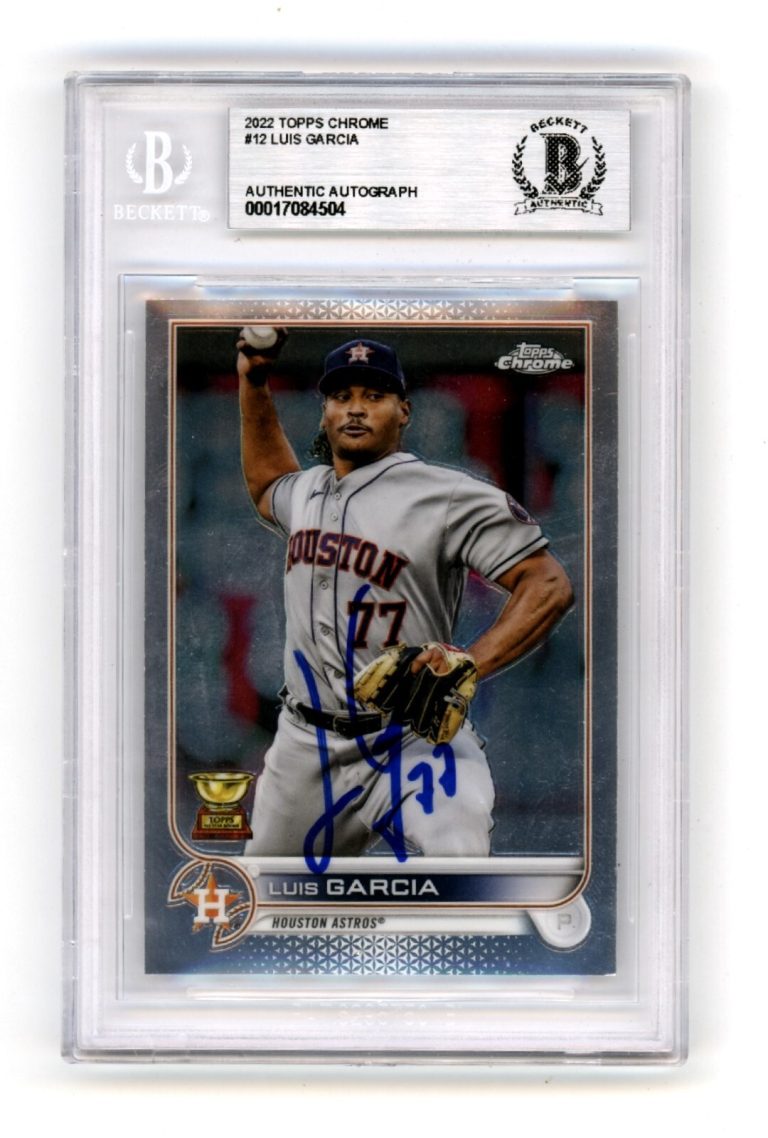 Luis Garcia 2022 Topps Chrome #12 Signed Beckett BAS BGS Authentic Auto Astros