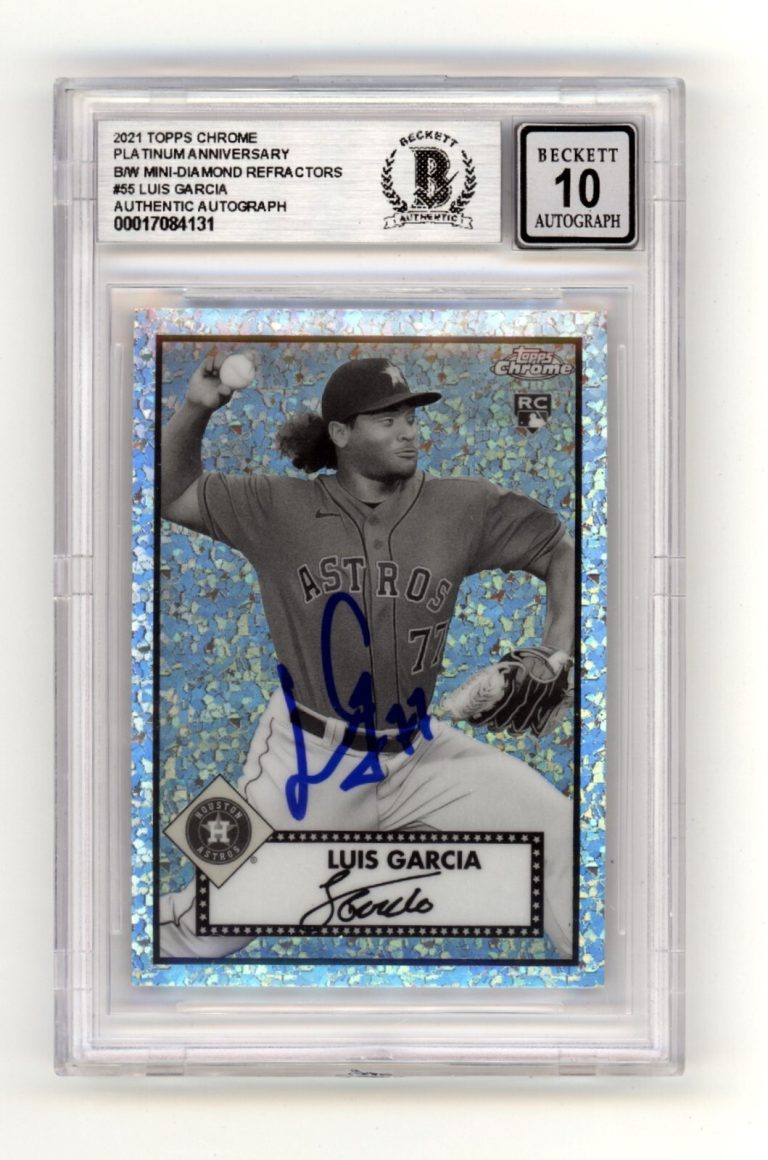Luis Garcia 2021 Topps Chrome Platinum B/W #55 Rookie RC Signed BAS BGS 10 Auto