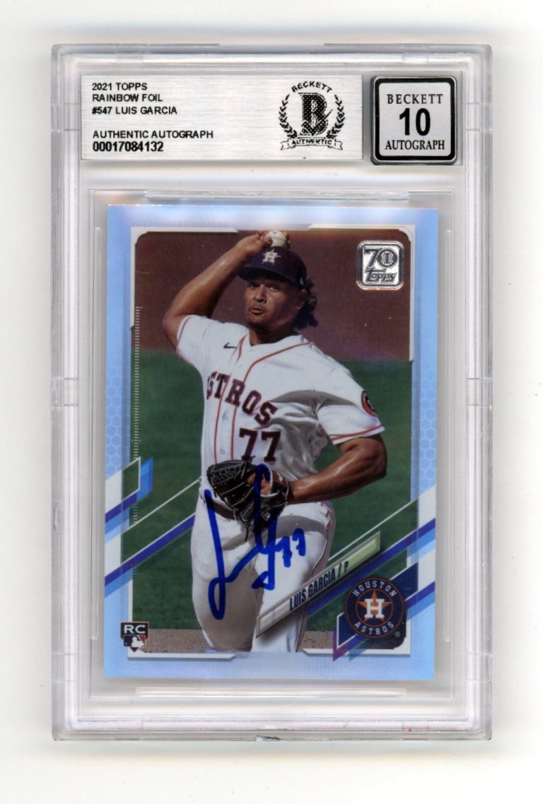 Luis Garcia 2021 Topps Rainbow Foil #547 Rookie RC Signed BAS BGS 10 Auto Astros