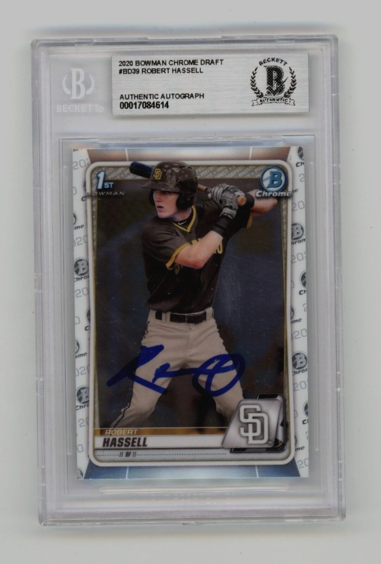 Robert Hassell 2020 Bowman Chrome Draft #BD39 1st Signed Beckett BAS BGS Auto