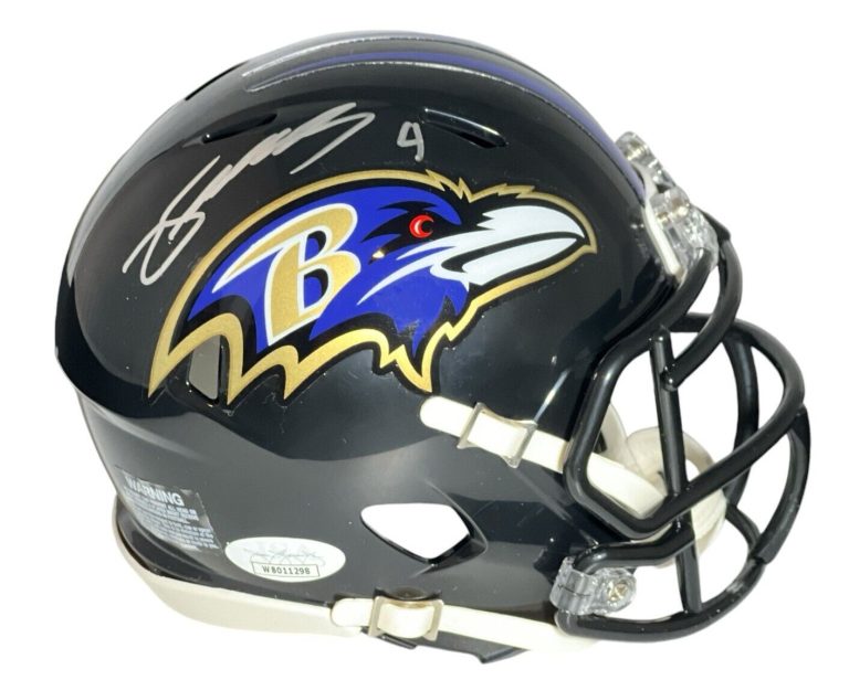 Zay Flowers Signed Baltimore Ravens Speed Mini Helmet JSA Witness COA