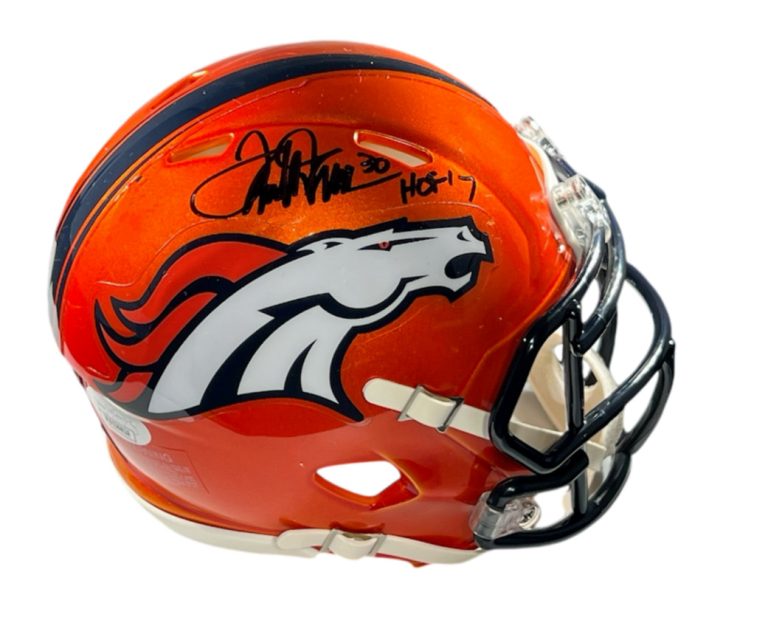 Terrell Davis Signed Denver Broncos Flash Mini Helmet w HOF JSA Witness COA
