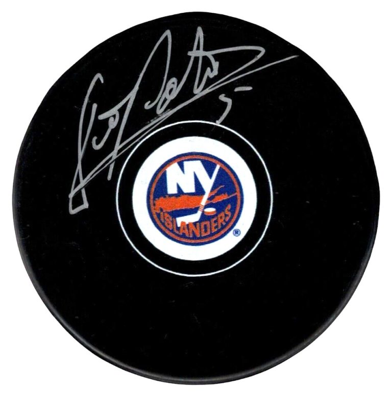 Dennis Potvin Signed Autographed New York Islanders Logo Puck JSA COA