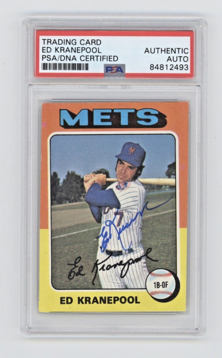 Ed Kranepool 1975 Topps Baseball #324 Signed PSA Authentic Auto New York Mets