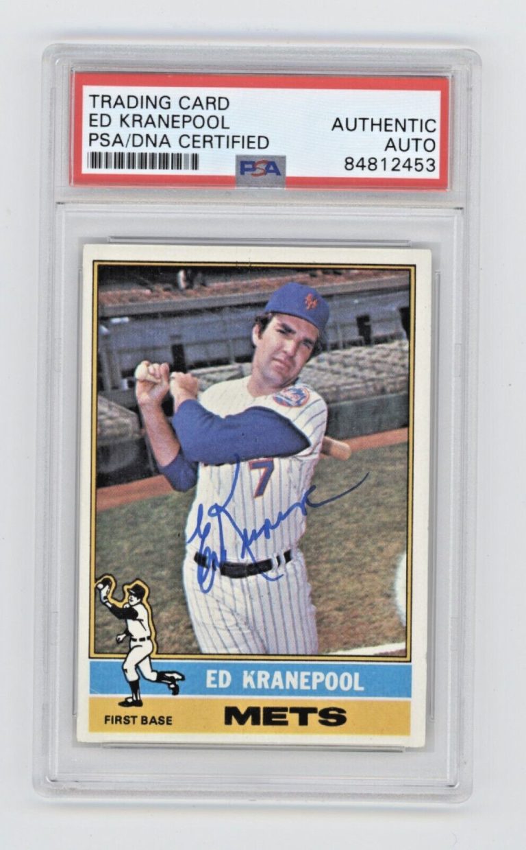 Ed Kranepool 1976 Topps Baseball #314 Signed PSA Authentic Auto New York Mets