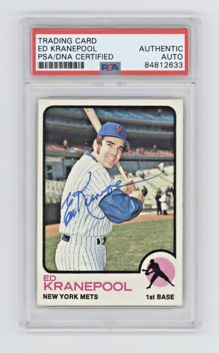 Ed Kranepool 1973 Topps Baseball #329 Signed PSA Authentic Auto New York Mets