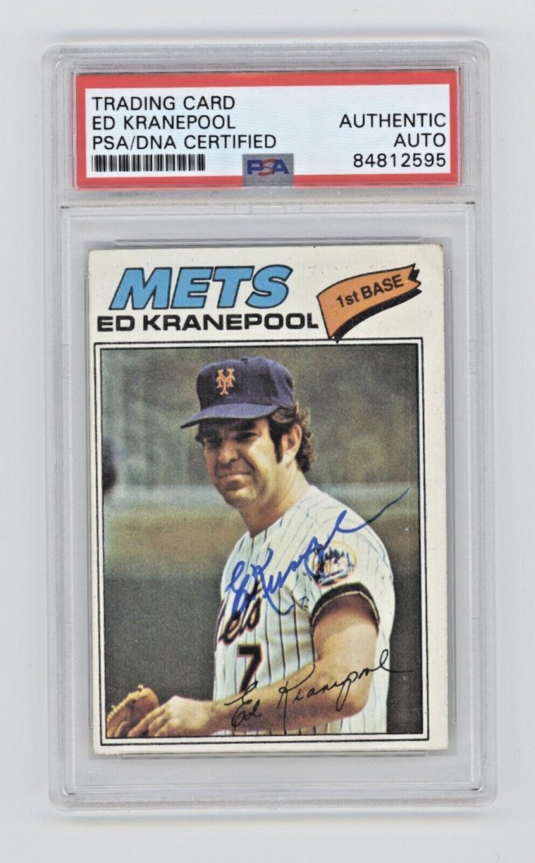 Ed Kranepool 1977 Topps Baseball #201 Signed PSA Authentic Auto New York Mets