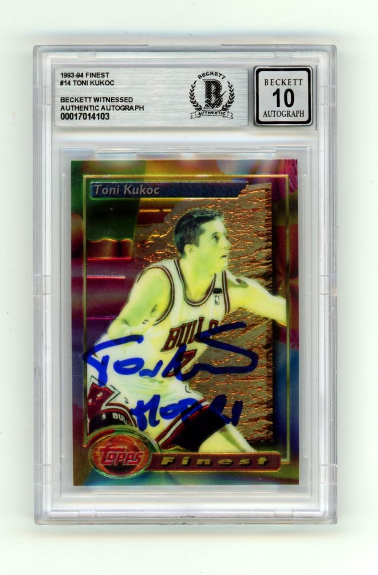 Toni Kukoc 1993-94 Topps Finest #14 Rookie RC Signed BAS BGS 10 Auto HOF Bulls