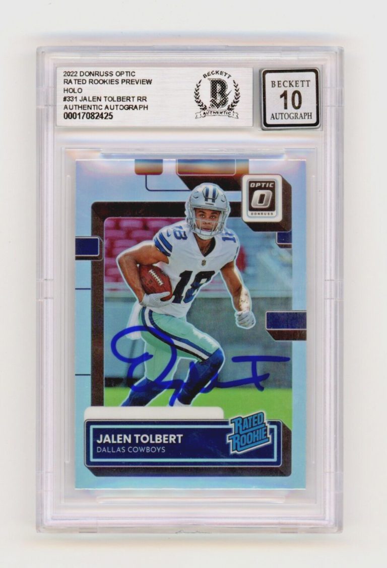 Jalen Tolbert 2022 Donruss Optic Rated Rookie Preview Holo #331 BAS BGS 10 Auto