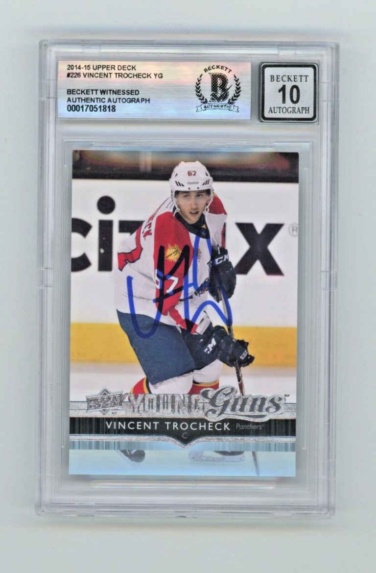 Vincent Trocheck 2014-15 Upper Deck Young Guns #226 Rookie RC Signed BAS BGS 10