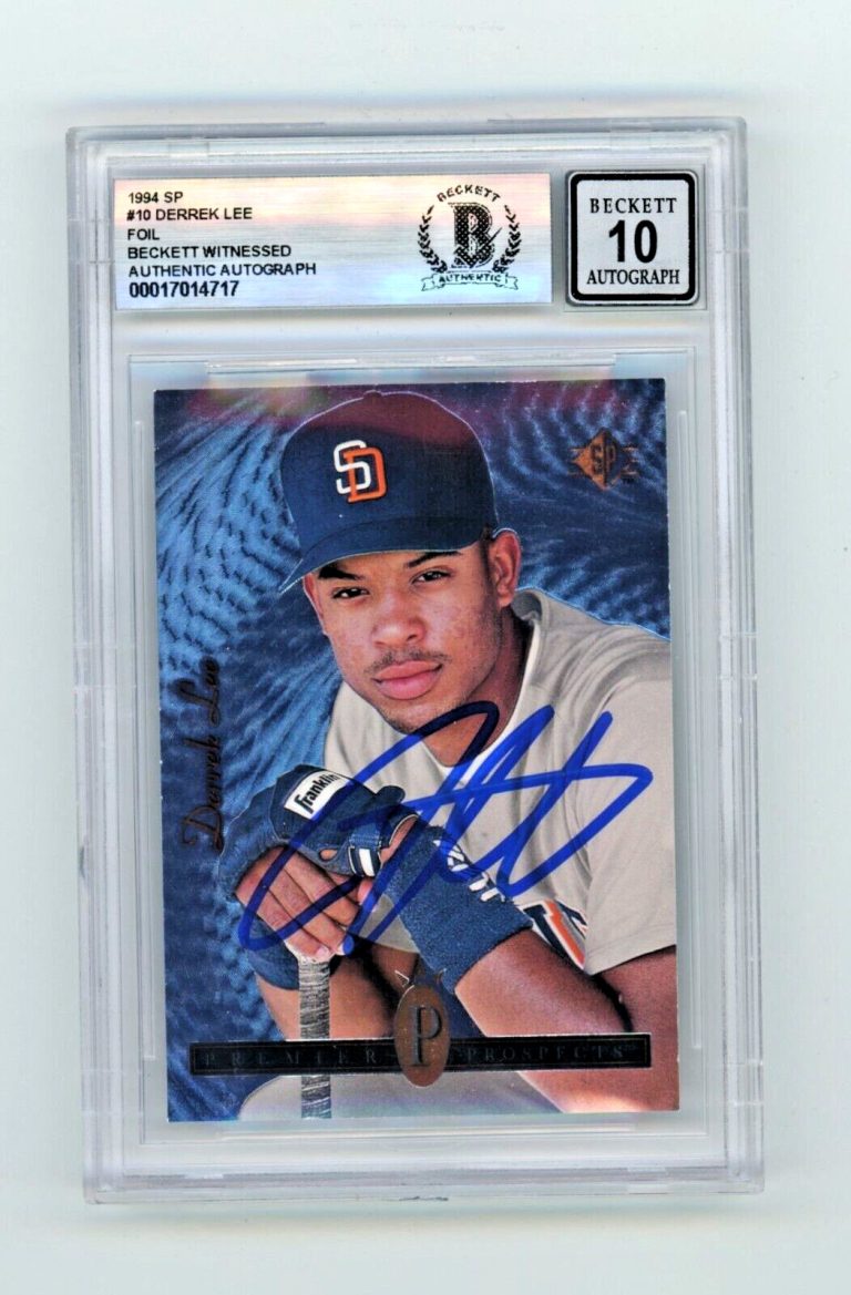 Derrek Lee 1994 Upper Deck SP Foil #10 Rookie RC Signed Beckett BAS BGS 10 Auto