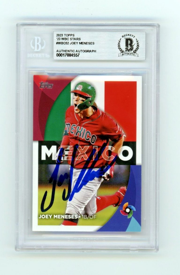 Joey Meneses 2023 Topps WBC Stars #WBC52 Signed BAS BGS Authentic Auto Mexico