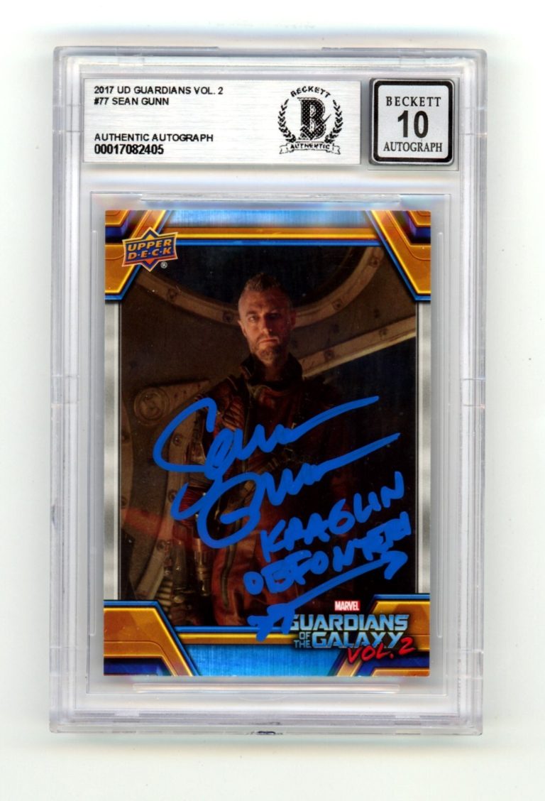 Sean Gunn 2017 Upper Deck Guardians of The Galaxy #77 Signed BAS BGS 10 Auto