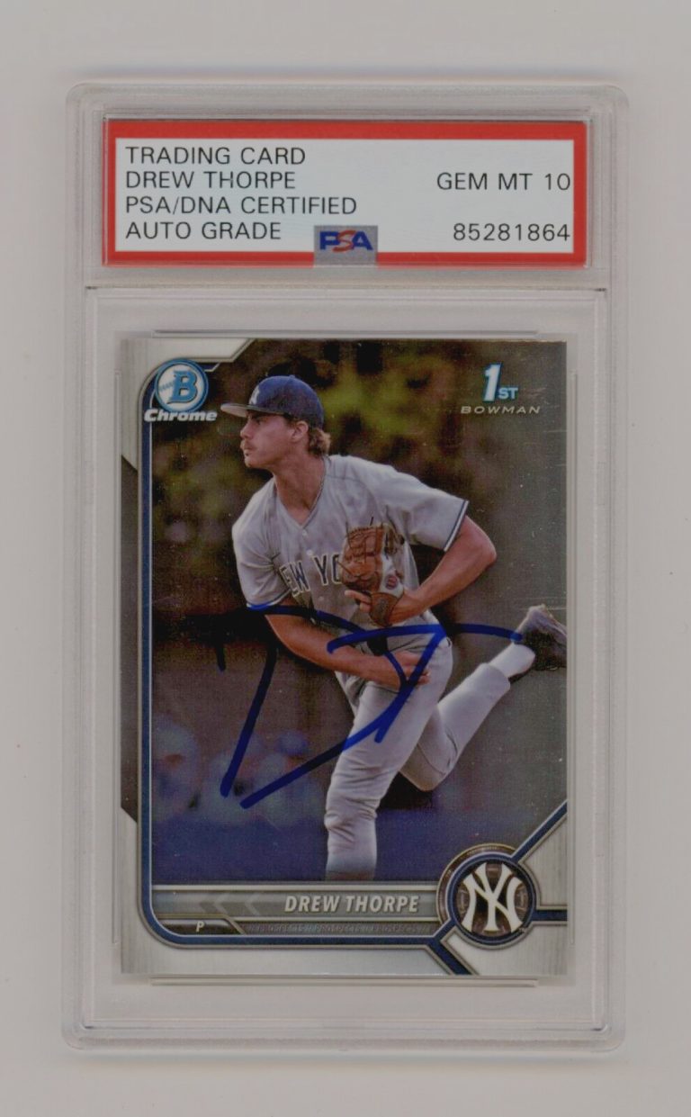 Drew Thorpe 2022 Bowman Chrome Draft #BDC-25 1st Rookie RC Signed PSA 10 Auto