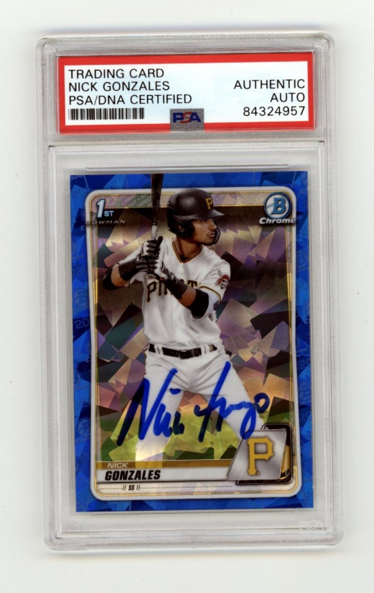 Nick Gonzales 2020 Bowman Chrome Draft Sapphire 1st Rookie RC Signed PSA Auto