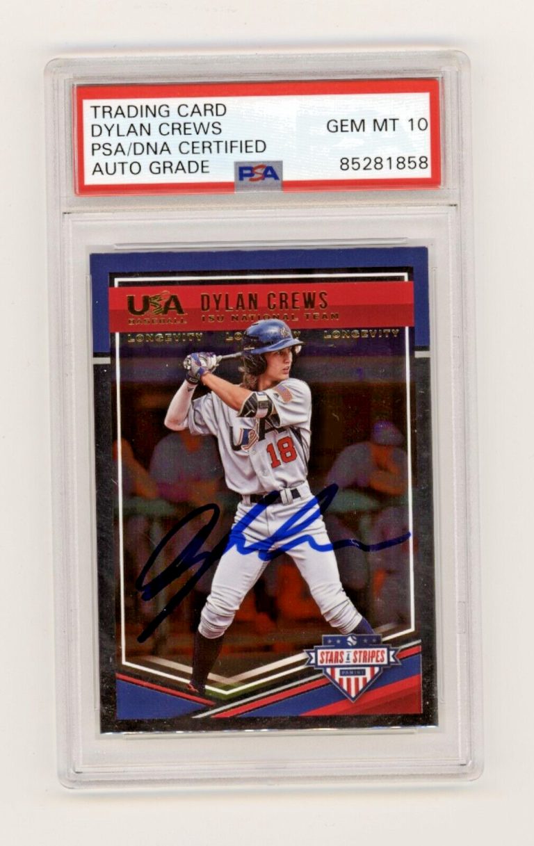 Dylan Crews 2018 Panini Stars Stripes Longevity RC Signed PSA 10 Auto Nationals