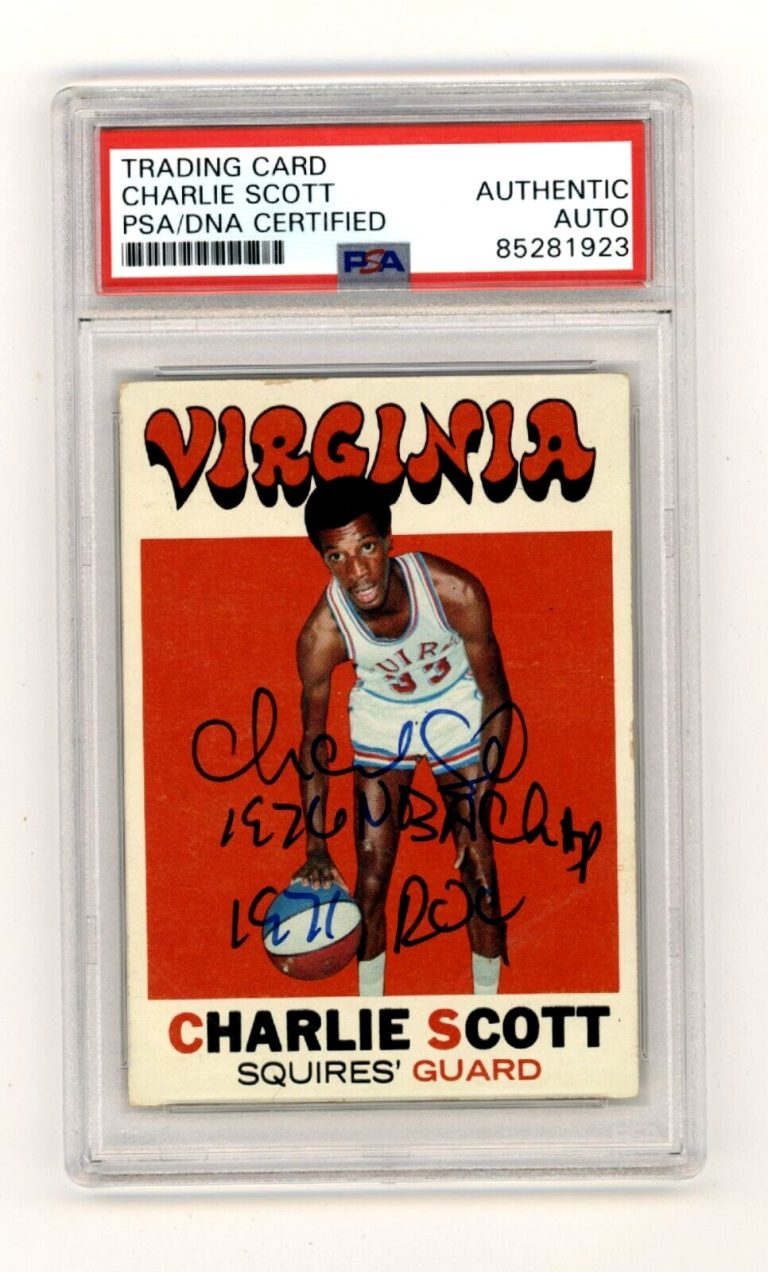 Charlie Scott 1971-72 Topps #190 Rookie RC 2 Inscription Signed PSA Auto HOF A