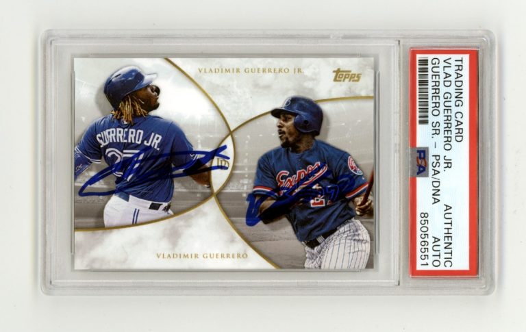 Vladimir Guerrero Jr. & Sr. 2019 Topps Dynamic Duals Signed PSA Authentic Auto