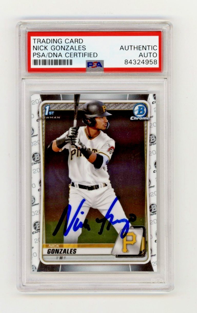 Nick Gonzales 2020 Bowman Chrome Draft 1st Rookie RC Signed PSA Auto Pirates