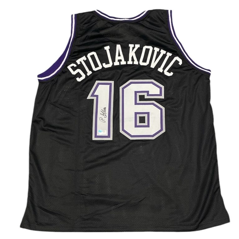 Peja Stojaković Signed Sacramento Kings Custom Jersey Beckett Witness BAS COA