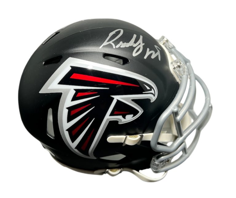 Roddy White Signed Falcons Speed Mini Helmet Beckett Witness BAS COA