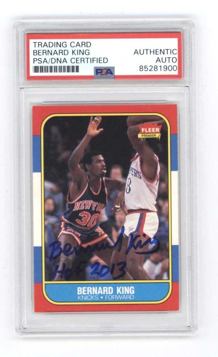 Bernard King 1986-87 Fleer #60 w/ HOF 2013 Inscription Signed PSA Auto Knicks