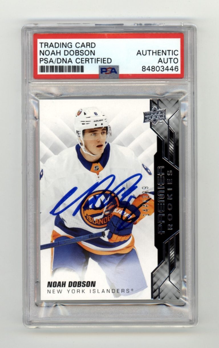 Noah Dobson 2019-20 Upper Deck Premier Rookie RC #/299 Signed PSA Auto