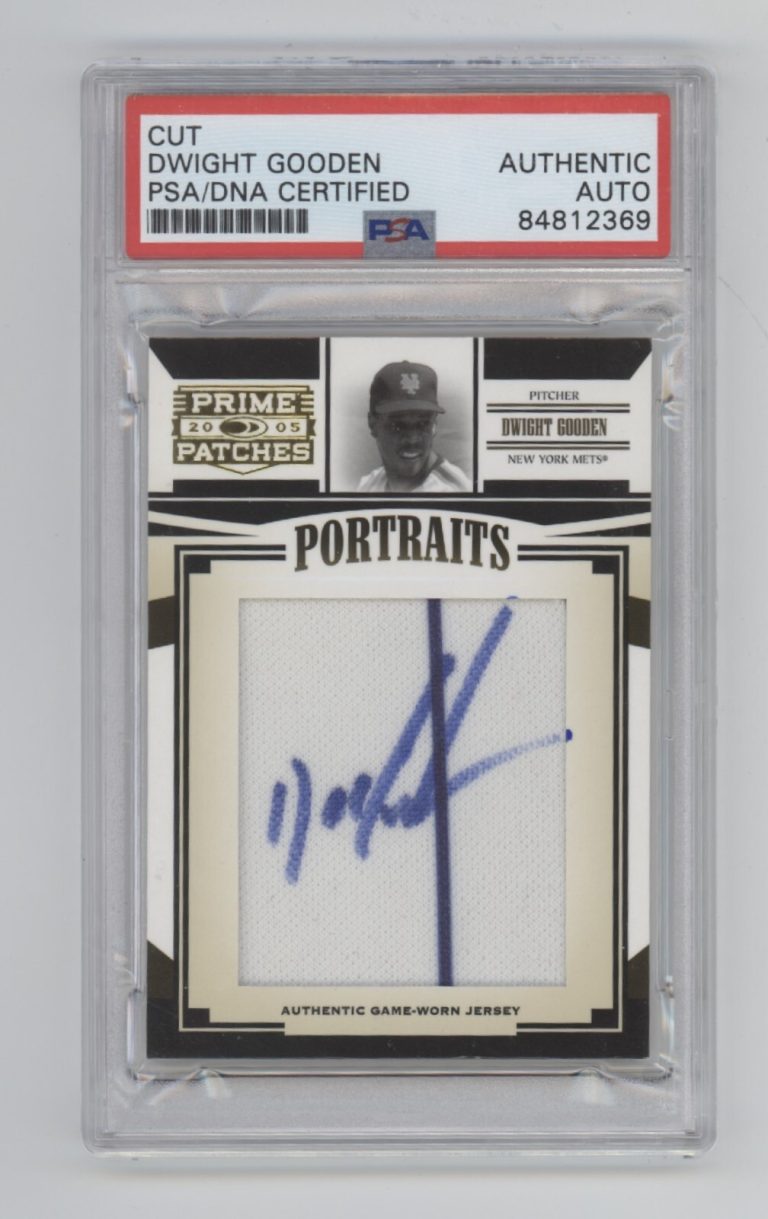 Dwight Gooden 2005 Donruss Prime Patches Portrait Game-Worn Jersey /424 PSA Auto