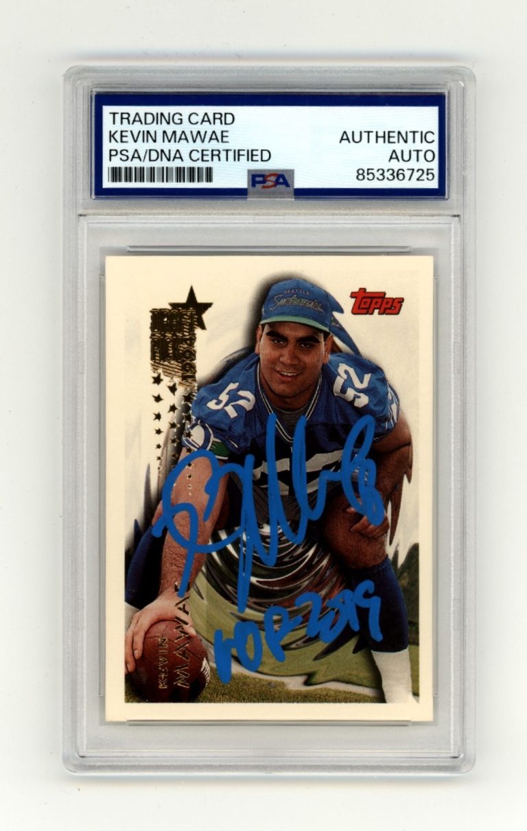 Kevin Mawae 1994 Topps #592 Signed Rookie RC w/ HOF 2019 PSA Auto Seahawks