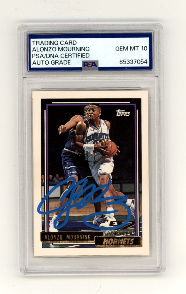 Alonzo Mourning 1992-93 Topps Gold #393 Signed Rookie RC PSA 10 Auto