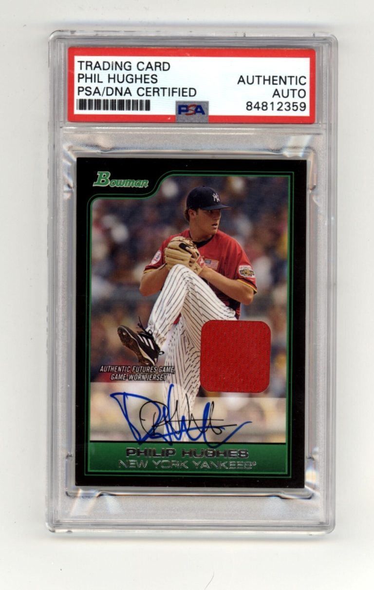 Phil Hughes 2006 Bowman Futures Game Jersey Rookie RC Signed PSA Authentic Auto